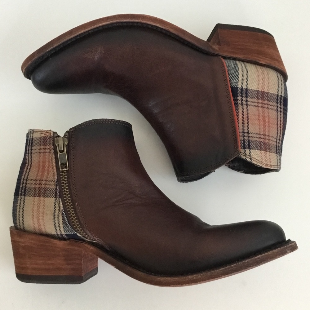 New Liberty BLACK Sally Plaid ankle booties (7)